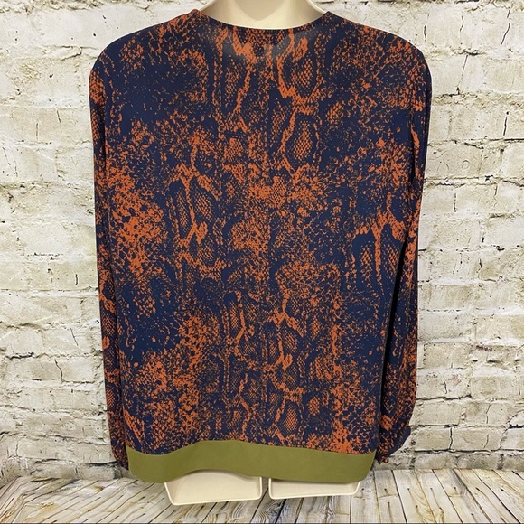 CAbi Style #101 Border Wrap Snake Print Tie Blouse - Picture 4 of 5